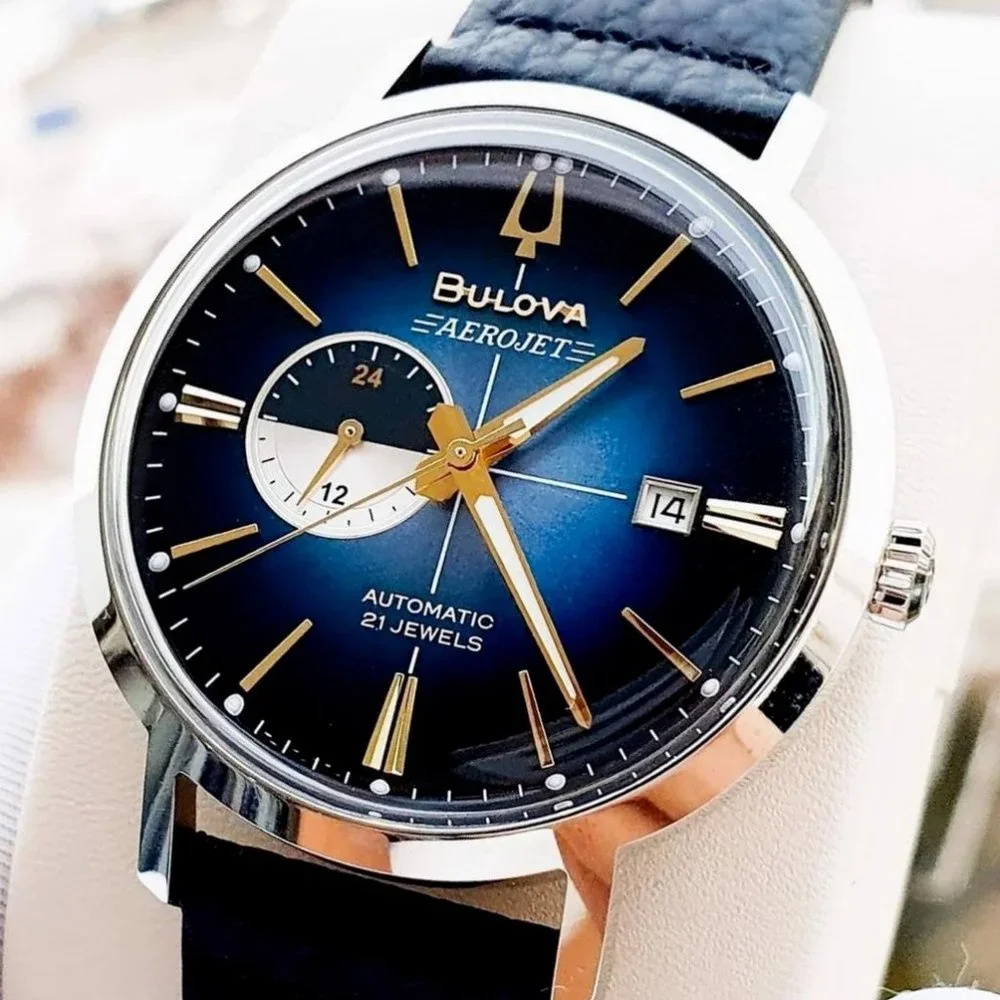 NEW! Bulova Leather Men's Automatic AeroJet Watch